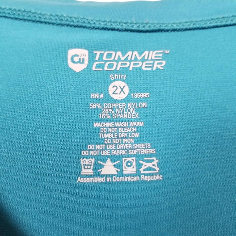 Tommie Copper Long Sleeve V-Neck Shirt Top 2X Bust 34-35 - Picture 5 of 5